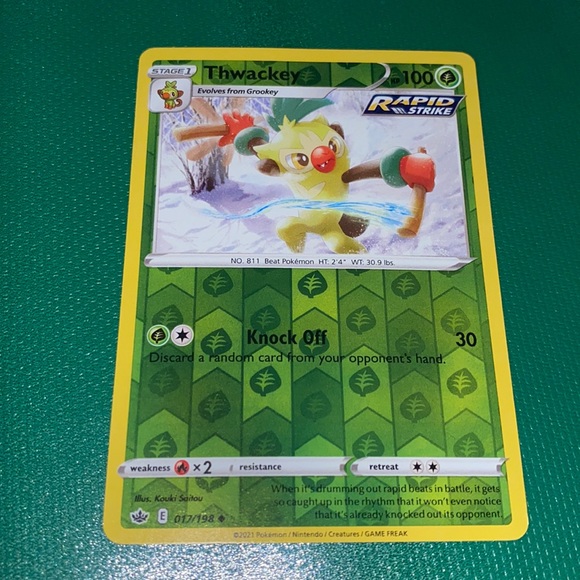 Pokemon | Toys | Thwackey Pokmon Card | Poshmark
